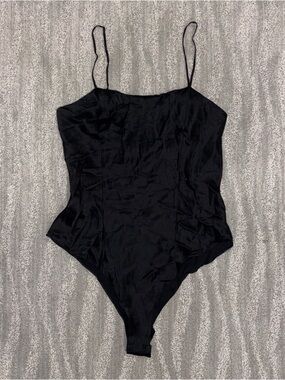 VTG Victoria’s Secret Gold Label 100% Silk Black Teddy 90’s Satin Women’s S